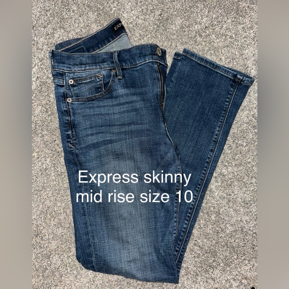 Express Women's Blue Skinny Jeans